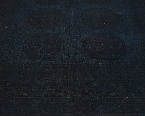 6x8 Vintage Blue Over Dyed Persian Style Hand Knotted Low Pile Wool Area Rug